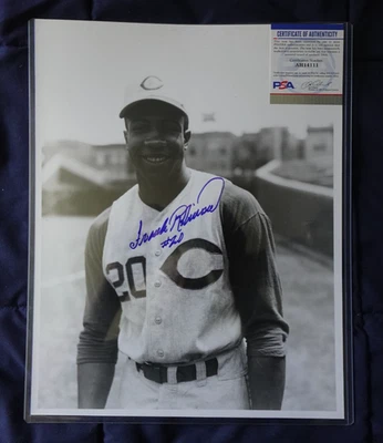 Frank Robinson Cincinnati Reds Baseball Autographed Brace 11x14 Photo PSA Rookie - Image 1 of 3