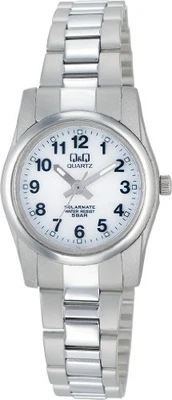 Reloj Citizen Q&Q analógico solar impermeable correa metálica H971-204 para mujer blanco Foto 1 de 4