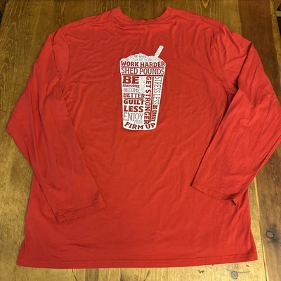 Smoothie King Shirt Mens Medium Red Crew Employee Work Uniform Long Sleeve 2XL - Image 1 of 4