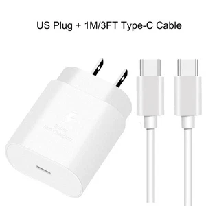 Cargador de pared súper rápido USB-C de 25 W para Samsung Galaxy S22 S23 S24 S25 ultra blanco - Imagen 1 de 5
