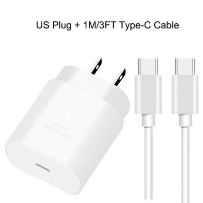 Cargador de pared súper rápido USB-C de 25 W para Samsung Galaxy S22 S23 S24 S25 ultra blanco - Imagen 1 de 4