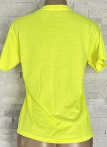 Golden Green Neon Heavy Cotton T-Shirt Fluorescent Color Safety Tee Youth Size L - Picture 1 of 6
