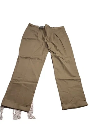 Eddie Bauer MT CW Pleated Relaxed Dress Chino Expedition Khaki TALL 46x36 NWT - Image 1 of 4