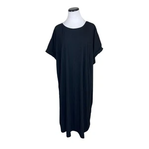NWT Lularoe Chelsea Ribbed T Shirt Dress Black Cuffed Sleeve Size 3XL - Picture 1 of 7
