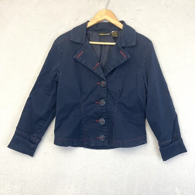 Vintage Nautical Blazer Jacket Womens 8 Casual Metrostyle Anchor Buttons Coastal - Image 1 of 4