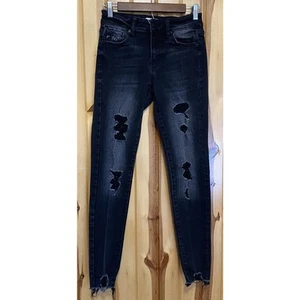 Kancan Jeans Damen Gr. 3/25 Skinny High Rise Schwarz Distressed Straight - Bild 1 von 11