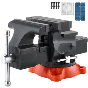 5.5" Bench Vise Multipurpose Heavy Duty Ductile Iron Swivel Locking Base - Imagen 1 de 12