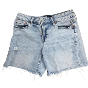 GAP 5'' Stonewash Distressed Raw Hem Denim Shorts Women's Size 4 / 27 - Picture 1 of 5