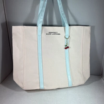 Marc Jacobs Perfect Cherry Charm Canvas Tote Bag 13.5"H x 13"W x 3.5"D - Image 1 of 4