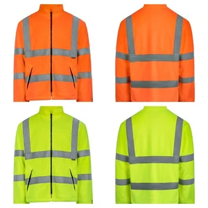 Beeswift Hi-vis Carnoustie Fleece Jacket Polyester Fabric Orange, Yellow CARF - Picture 1 of 7