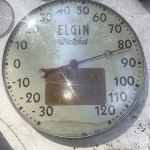 Vintage Elgin Uhren Werbung Thermometer, guter Zustand & korrekte Ablesung - Bild 1 von 5