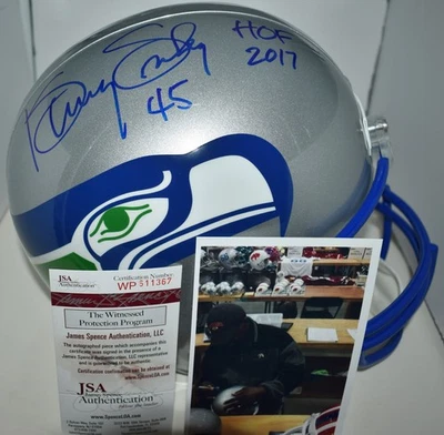 KENNY EASLEY AUTOGRAPHED FULL SIZE REPLICA HELMET SEATTLE SEAHAWKS HOF 2017 JSA - Image 1 of 4