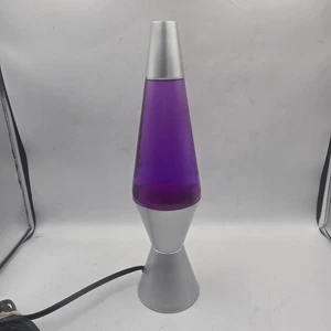 Lava Lamp 14.5” Model F2121 Hot Pink & Purple with Silver Base 2012 Works great - Picture 1 of 3