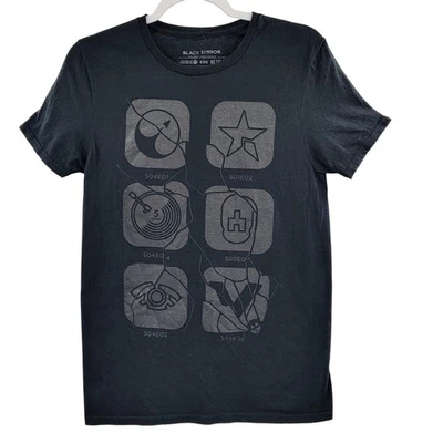 Camiseta Netflix Show Black Mirror House of Tomorrow Símbolos Negra sobre Negra Talla S Foto 1 de 4