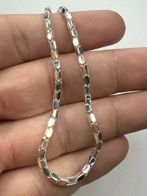 "Collar de cadena de eslabones de panel 950 de plata esterlina Milor Italia vintage 18"" - 8,2 g" Foto 1 de 4