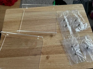 Set Of 2 Small Floating Wall Shelves Acrylic Wall Shelves Wall Mounted Display - Picture 1 of 5
