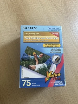 Sony SVM-75LS Print Cartridge & 4"x6" Photo Paper 75 Print Kit for DPP-SV/DPP-EX - Image 1 of 4