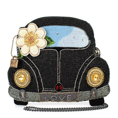 Mary Frances On the Road Black Car White Flower Beaded Crossbody Handbag - Image 1 of 4