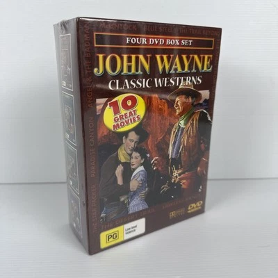 John Wayne Classic Westerns / 10 Great Movies / 4 DVD Box Set New Sealed PAL ALL - Image 1 of 4