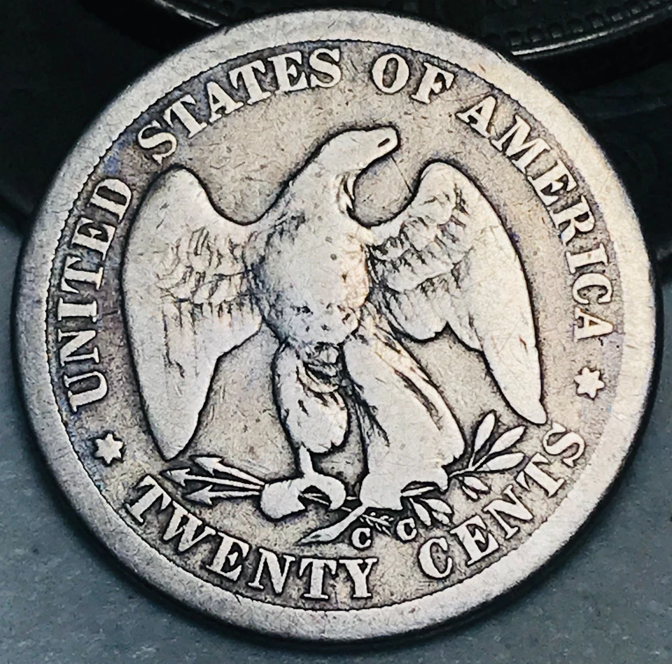 1875 CC Twenty Cent Piece 20C Ungraded 90% Silver US Coin CC28312 - Image 1 of 4