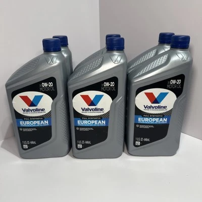 Genuine Valvoline European Full Synthetic SAE 0W-20 Motor Oil 6 Bottles 888048 - Image 1 of 4