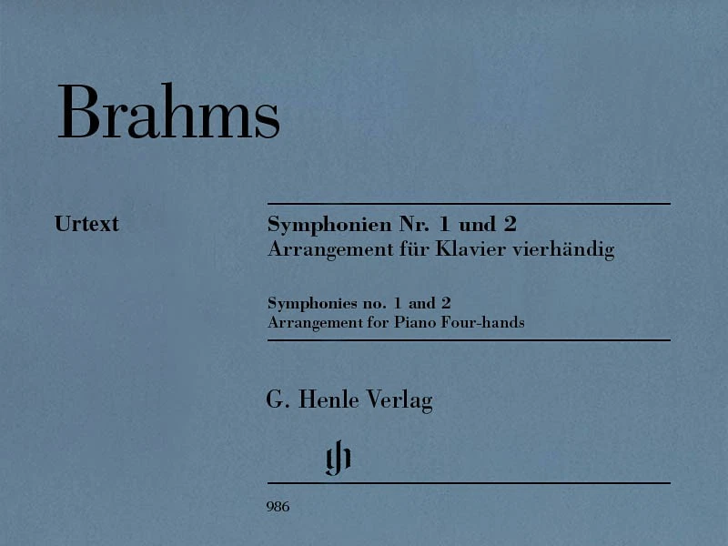 Brahms Symphonies Nos 1 & 2 for Piano Duet Henle Urtext Sheet Music Book - Image 1 of 1