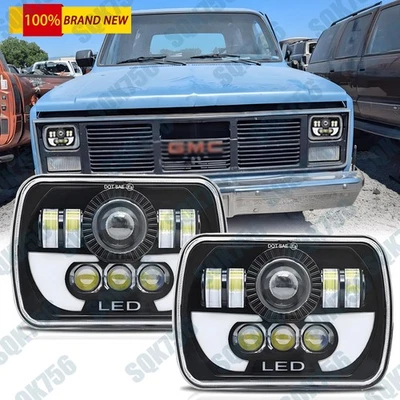 Newest 2pc 7x6" LED Projector Headlights Bulb H4 For GMC C1500 C2500 C3500 K1500 - Image 1 of 4
