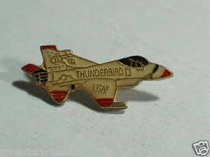 F-16 Fighter Falcon Pin, Vintage Thunderbird Jet Airplane enamel Lapel Pin, (**) - Picture 1 of 2