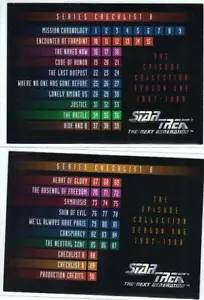 1995 SKYBOX "Star Trek Next Generation" Series Check List A&B - Picture 1 of 1