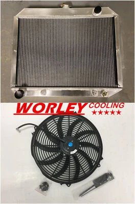 NJ-3ROW ALUMINUM RADIATOR & FAN for Dodge Monaco V8 1966-1970 1967 1968 1969 new Foto 1 de 4