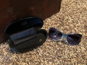 DOLCE & GABBANA D&G Sunglasses Black & Blue 26621 W/ Case & Cleaning Cloth - Picture 1 of 7