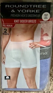 Roundtree & Yorke Knit Boxer Briefs - Functional Fly - NWT - Sz 52 - 2 Pr - (B) - Picture 1 of 9