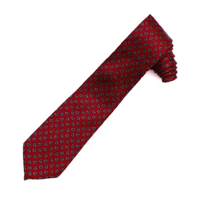 Vtg Turnbull & Asser Mens Silk Necktie Burgundy Red Jacquard England Handmade - Picture 1 of 3