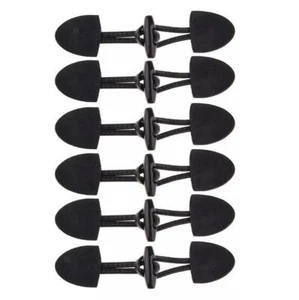 6 Pairs PU Leather Horn Toggle Buttons for Duffle Coat Fastener Buckle Black - Picture 1 of 10