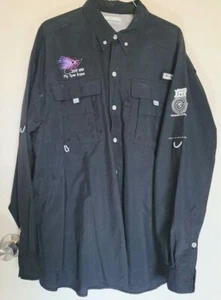 Camisa de pesca Columbia negra manga larga para hombre talla L, mancha - Imagen 1 de 8