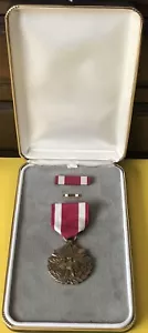 US Army Military Meritorious Service medaglia full size e spilla scatola originale - Foto 1 di 5