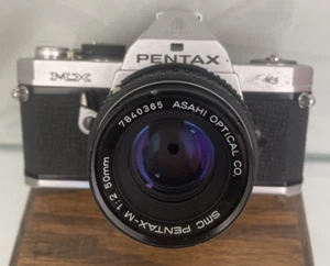 Vintage Pentax MX 35mm Film SLR black camera w/SMC Pentax 50mm f/1.7 Lens - Picture 1 of 14