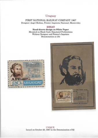 Uruguay FIRST NATIONAL RAILWAY COMPANY 1967 Artwork Cover