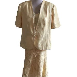 Jacques Vert jacket size 20 lined Lemon & Grey Ec Away On Piece Only - Picture 1 of 2