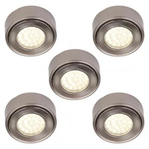 Litecraft Under Cabinet Light 1.5 Watt Warm White LED In Satin Nickel - 5 Pack - Picture 1 of 4
