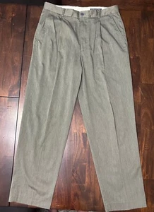 Structure Khaki Green Pleated Front Dress Pants Men’s Size 34x30 - Picture 1 of 4