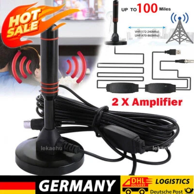 Leistungsstarke DVB-T2 HD Antenne dvbt DAB + Plus Stabantenne 30dbi HDTV Radio - Bild 1 von 4