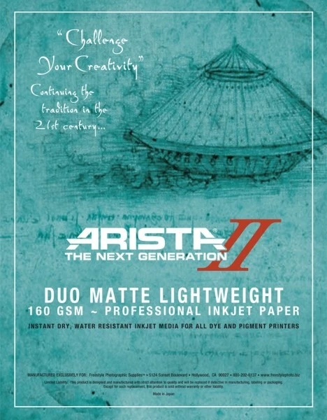 New Arista-II Duo Matte Lightweight Dual Sided Pro Inkjet Paper 160gsm 19"X13" - Image 1 of 1