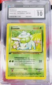 CGC 10 GEM MINT Bulbasaur Base Set 1st Edition 44/102 German Pokemon Bisasam - Picture 1 of 2