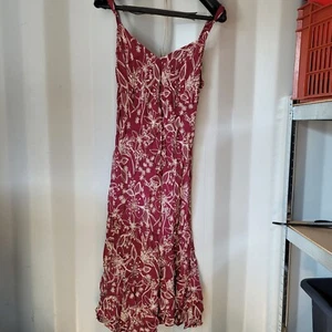 Tee-Partykleid Monsoon rot Blumenmuster UK Größe 12 Vintage und selten Kleid - Bild 1 von 6