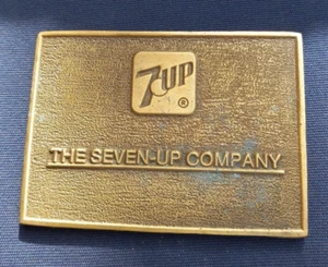 The Seven Up Company 7up ALIGN Brass Plated Table Medal Paperweight - Picture 1 of 2
