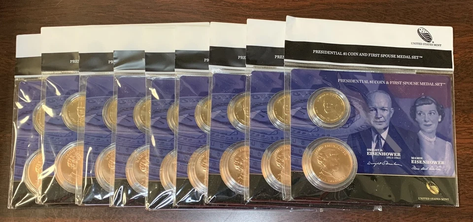 2015 PRESIDENTIAL $1 COIN AND FIRST SPOUSE MEDAL SET EISENHOWER - Image 1 of 1