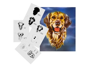 AS-350 Golden Retriver Step by Step Airbrush Schablone für Acryl Spray Wand - Bild 1 von 2