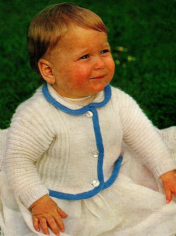 Knitting Pattern Baby Jackets/Cardigans. 3ply, 4ply, DK Instructions. - Image 1 of 1