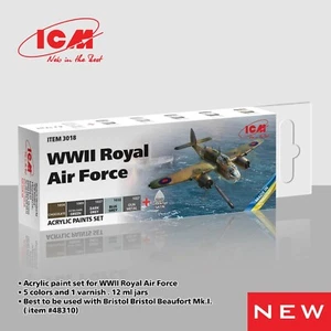 Acrylfarbe Set für WWII Royal Air Force 5 Farben 6х12 ml Kit ICM 3018 - Bild 1 von 1